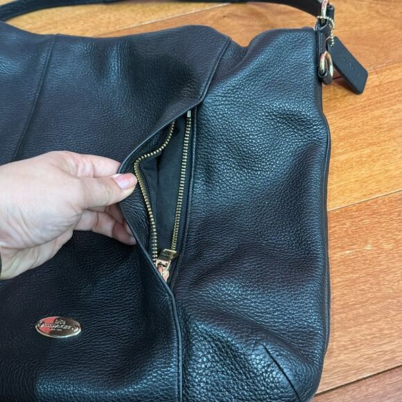 Coach Black Madison Isabelle Leather Hobo Shoulder Bag - Picture 7 of 15